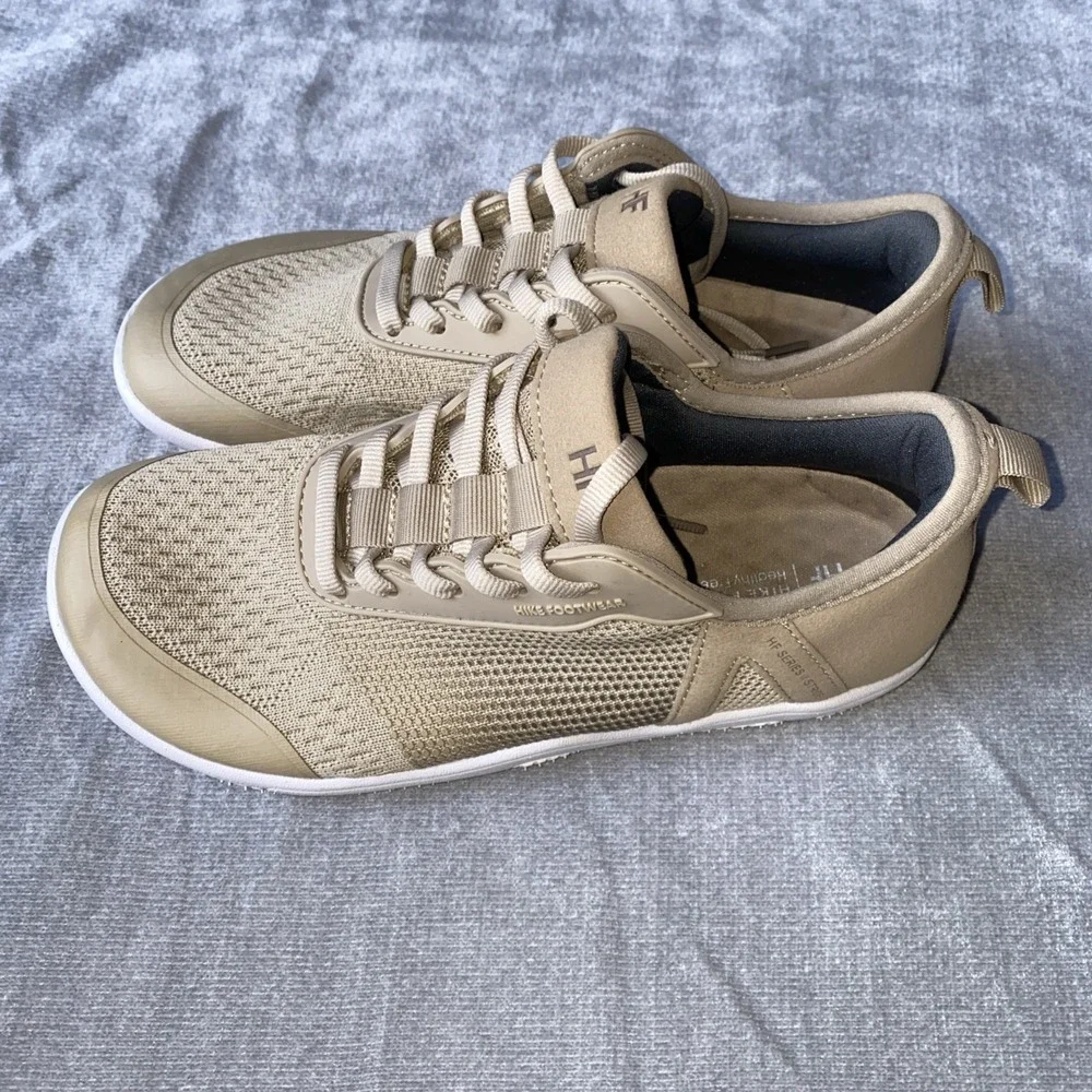 HF Hiker Footwear Beige Knit Sneakers Women's 6 Men's 4 EU 36 Lightweight Walkin - Picture 3 of 6